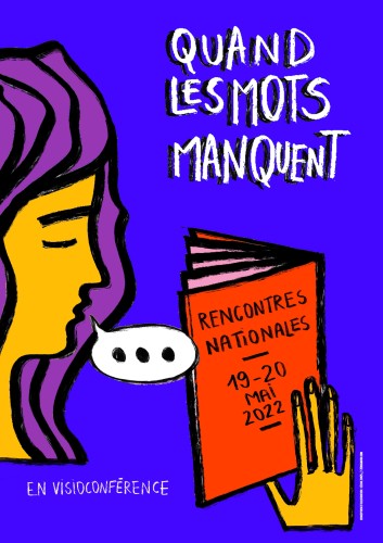 Visuel de "Quand les mots manquent". Femme lisant un livre.